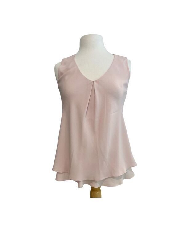 Frank Lyman Design Tops - Frank Lyman Designer flowy chiffon top powder pink sleeveless V neckline size 2
